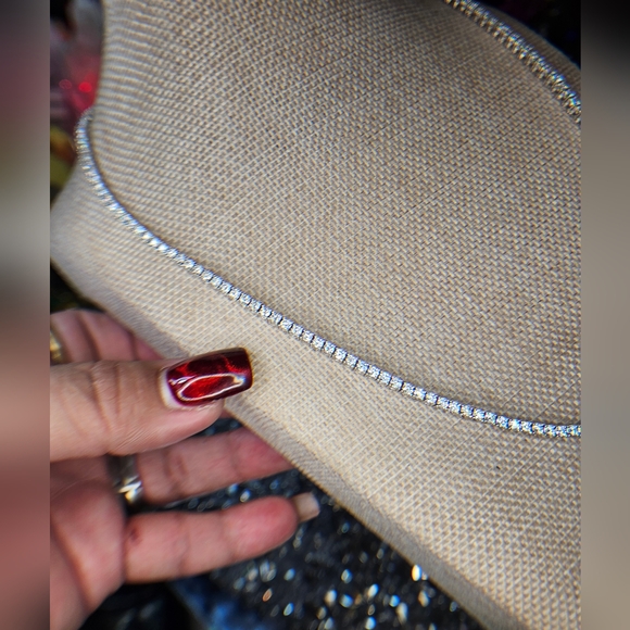 Elegant Sterling Moissanite Diamond $3690.99 MSRP 20 inch Tennis Necklace - Picture 5 of 7